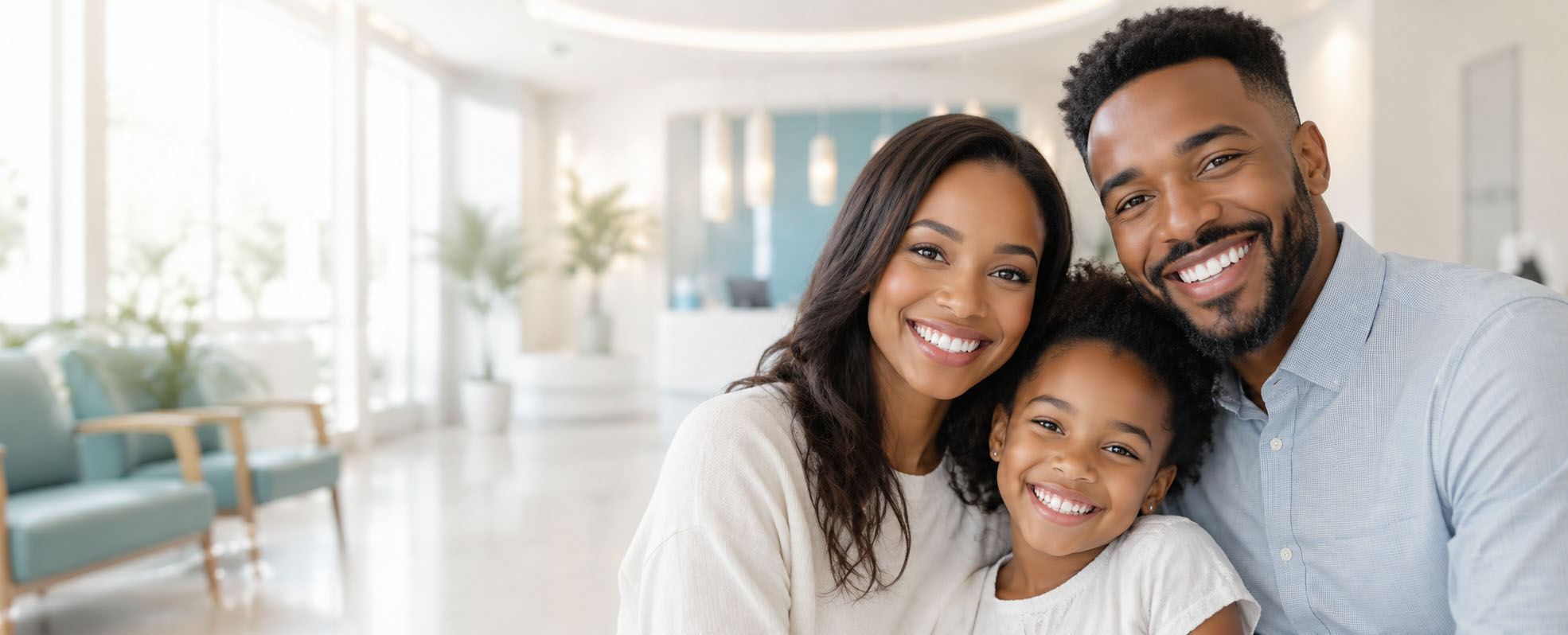 Happy Black family smiling together
