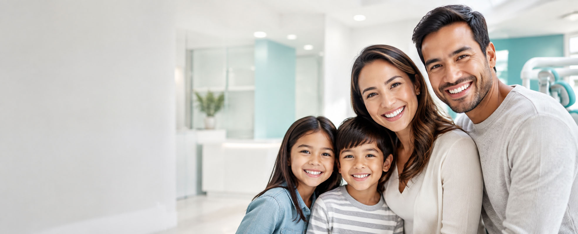 Happy diverse family smiling together