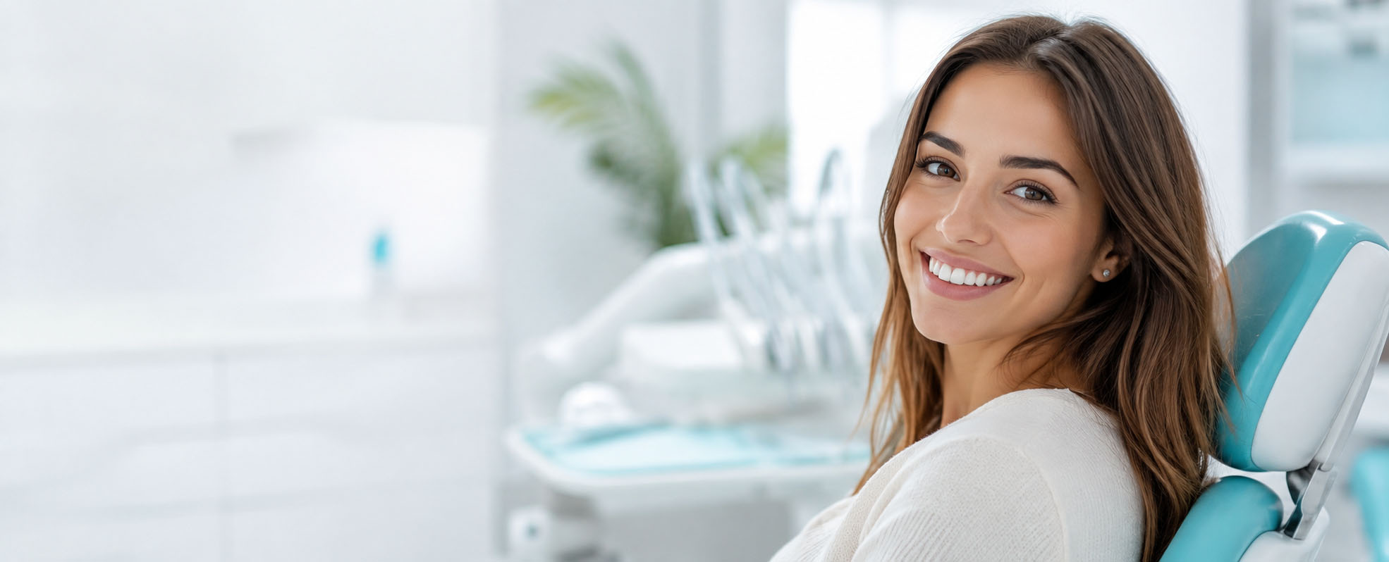 Smiling patient at a modern Atlanta dental office